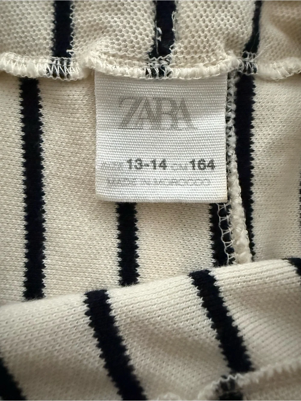 Zara Cream and Black Striped Cropped Knit Tank